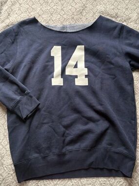 Brandy Melville Navy Off-the-Shoulder Sweatshirt